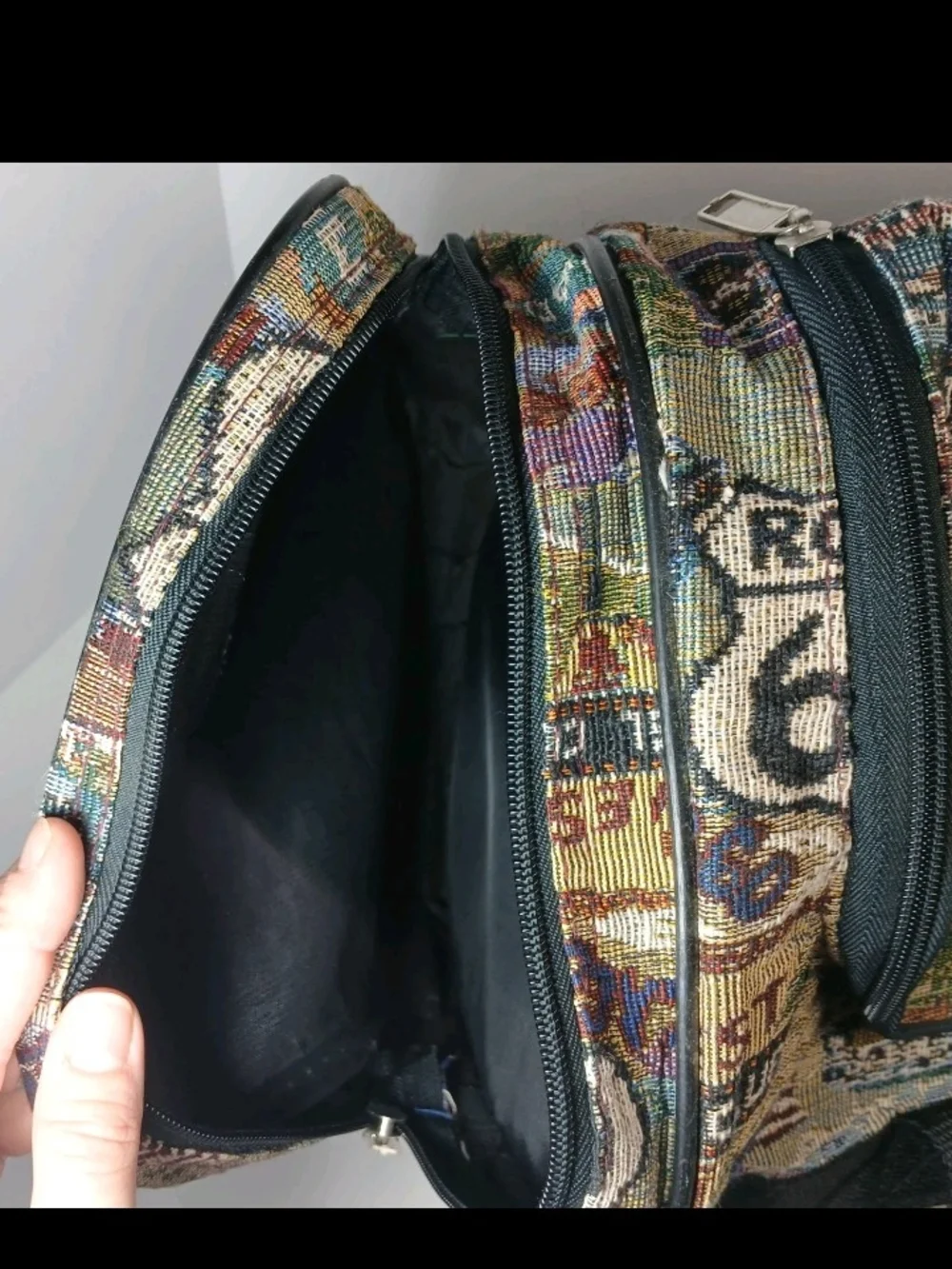Vtg Route 66 Tapestry Duffle Bag - Multi